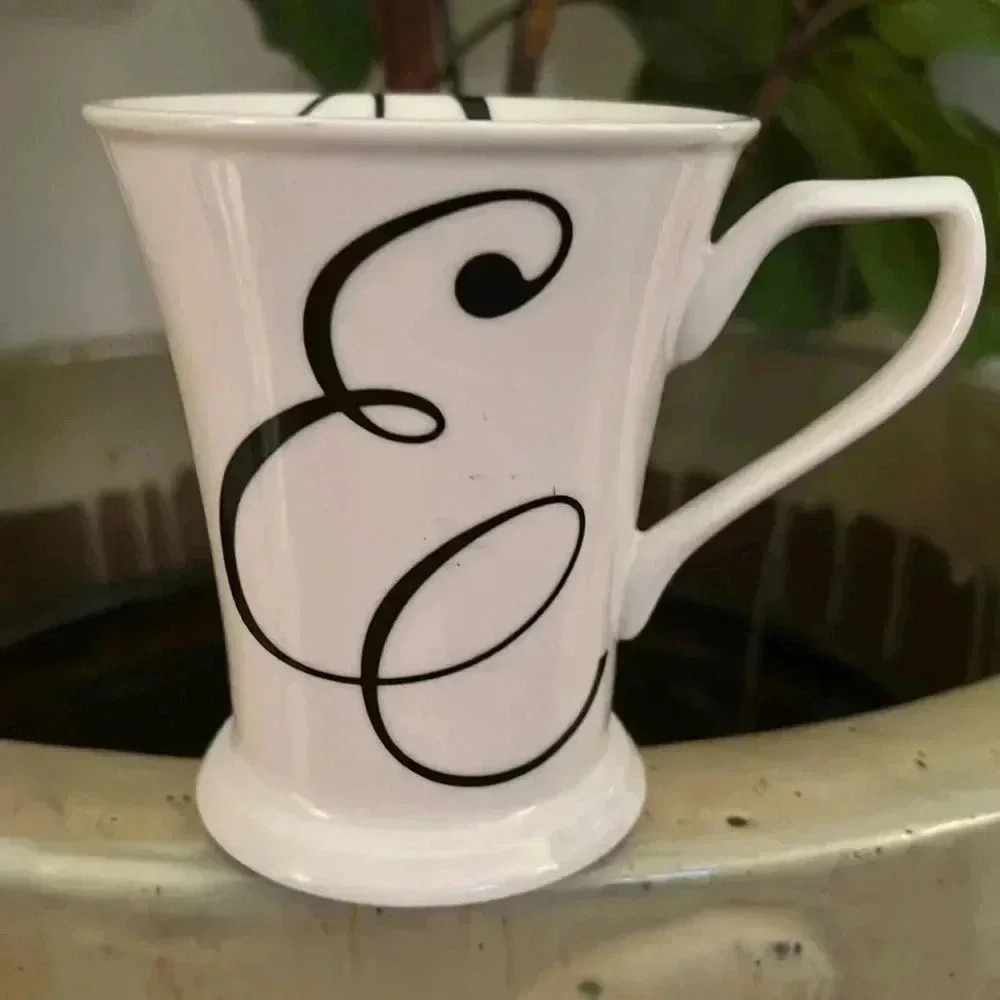 Brother Sister Design Studio Monogram Initial “E” Tea Coffee Cup, Latte …